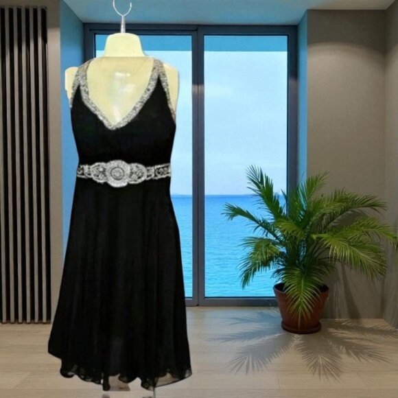 Basix II Silk & Rhinestones Sleeveless Dress - Picture 1 of 5